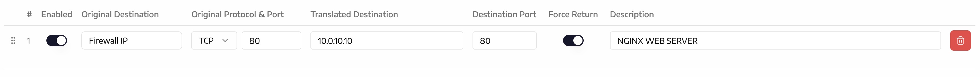 DNAT Force Return Option